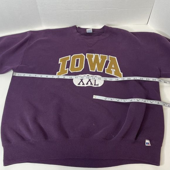 Vintage Iowa Hawkeyes Crewneck Sweatshirt, 2XL, Russell Athletic, Purple USA - Picture 11 of 13